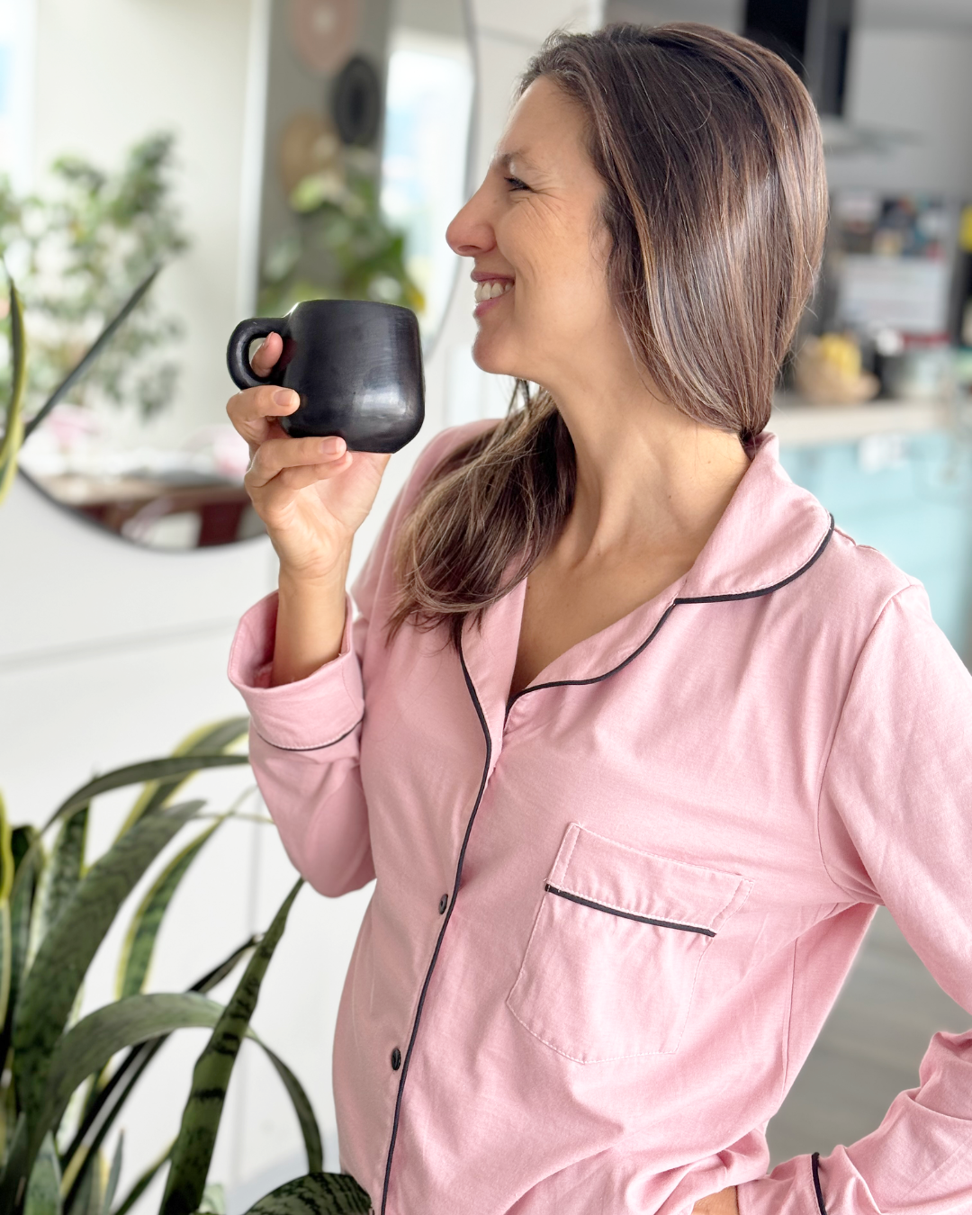 Pijama Clásico Palo Rosa – Broderie