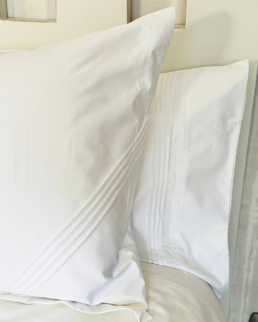 Par de fundas de almohada blanca