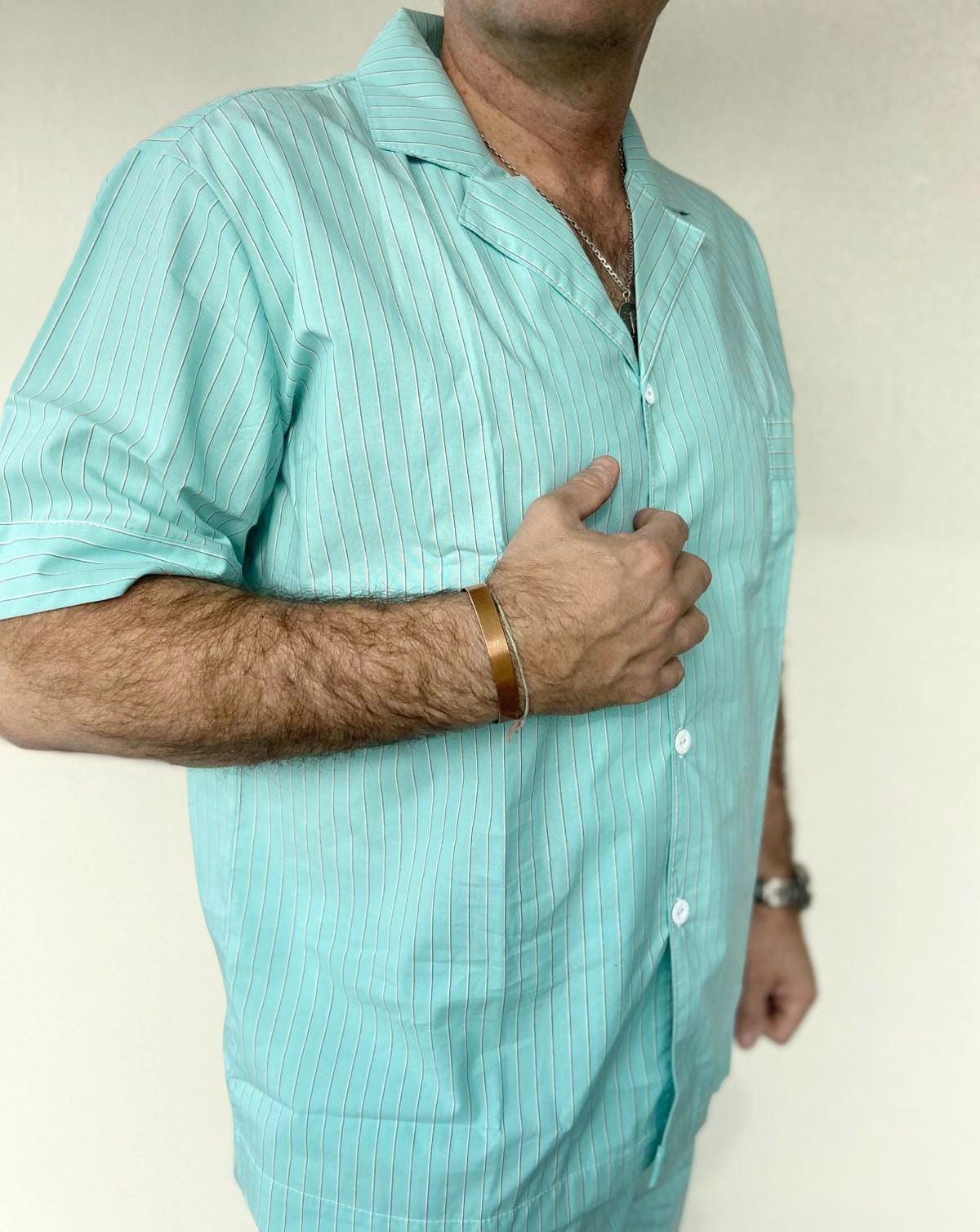 Pijama Caballero Largo Menta