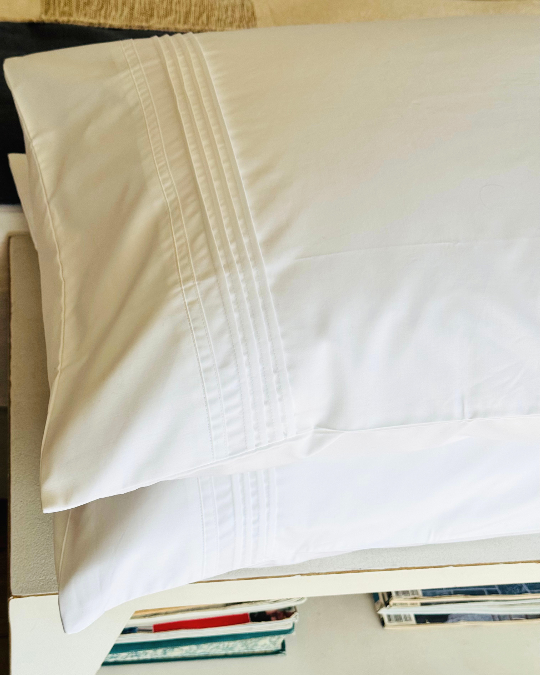 Par de fundas de almohada blanca
