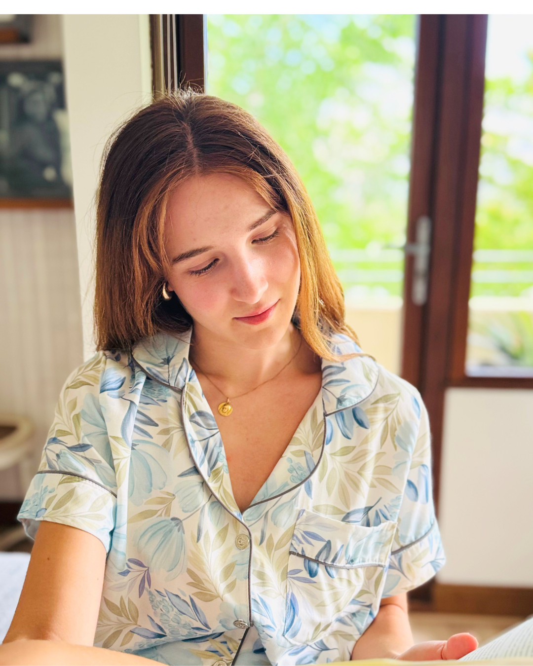 Pijama corto azulado