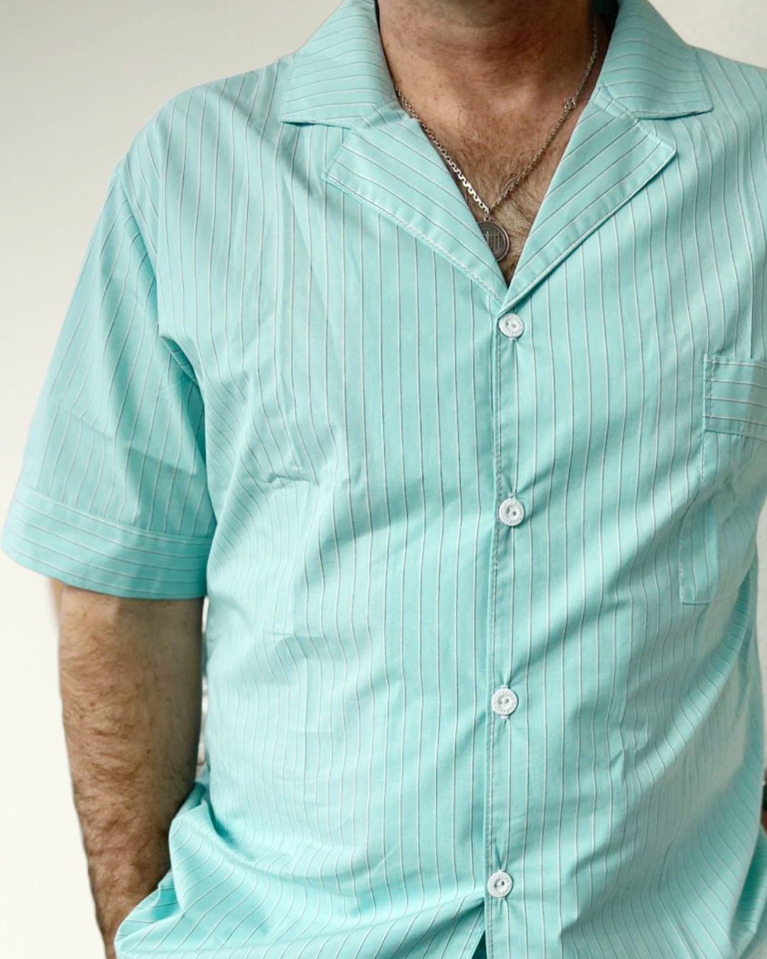 Pijama Caballero Corto Menta - L